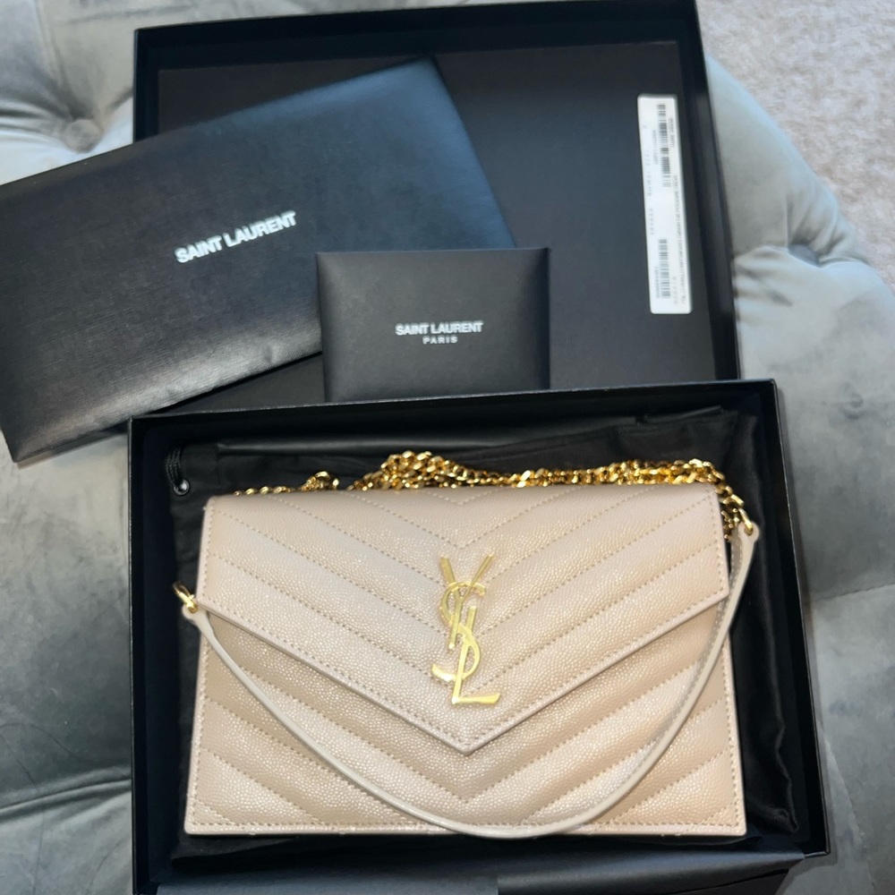 Saint Laurent Leather Chain on a Wallet
